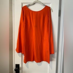 Dolce Vita Orange Mini Dress With Feather Detail in Back
